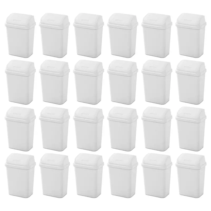Sterilite White Swing-Top Kitchen Trash Can – 7.8-Gallon Capacity, 24-Unit Pack 1