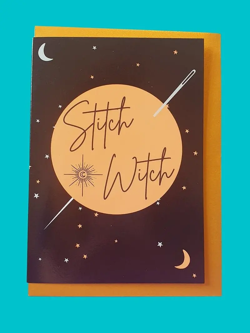 "Stitch Witch" Mystical Sewing Greeting Card By Sew Anonymous 1