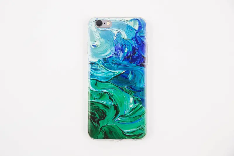 Stylish Blue And Green Artistic Iphone Case 1