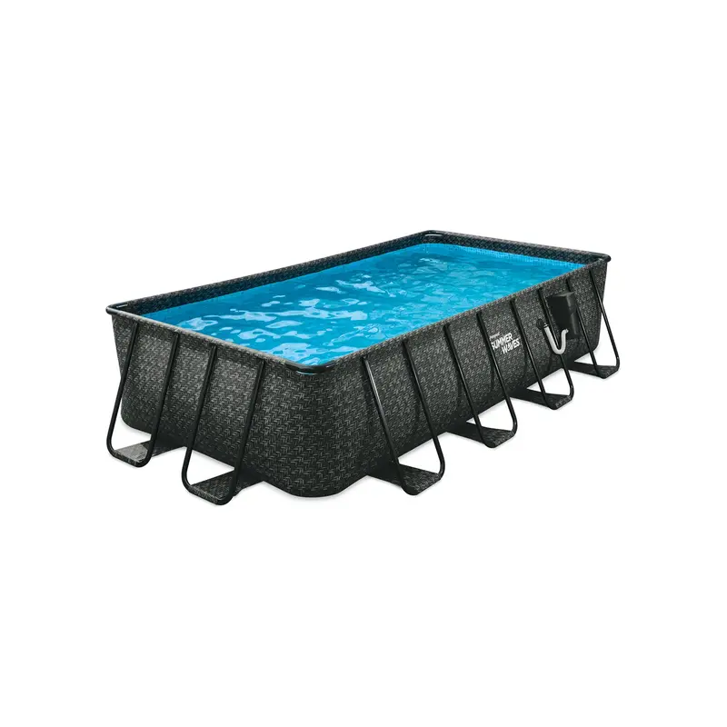 Summer Waves Elite 16-Foot Dark Herringbone Frame Pool – Long Oval Design (Cosmetically Damaged) 1