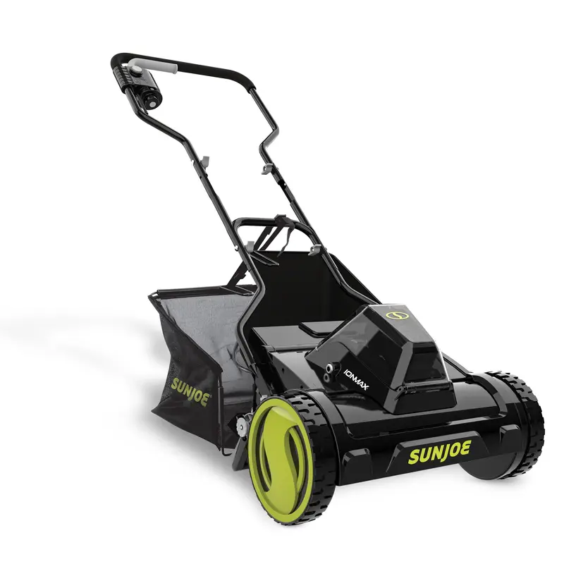 Sun Joe 15-Inch 24V Cordless Push Reel Lawn Mower With Grass Collection Bag 1