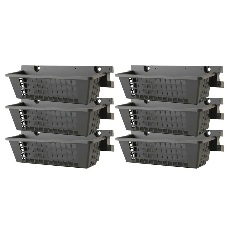Suncast Resin Basket Accessory Pack – 6 Count, 25" X 7.25", Ideal For Shed Organization – Black 1