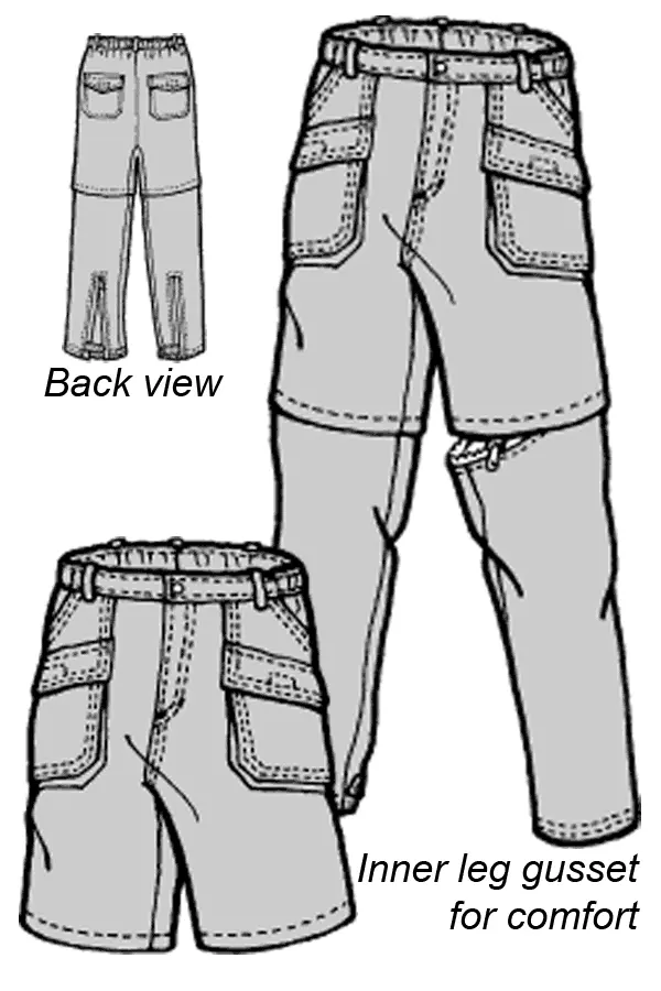 Sunset Bay Cargo Shorts And Zip-Leg Pants Pattern – Green Pepper #524 1