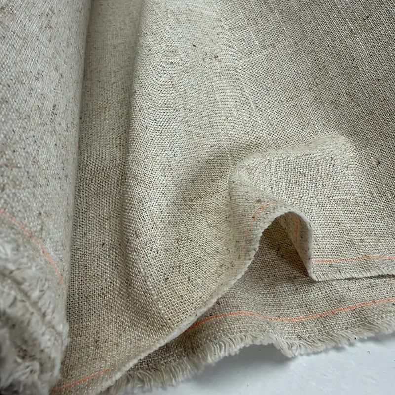 Textured Linen-Cotton Fabric – Earthy Natural Tone, 290 Gsm 1