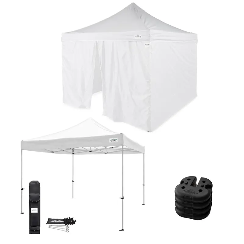 Titanshade 10×10 Ft Canopy With Full Sidewall Kit & Four 6 Lb Weight Plates 1