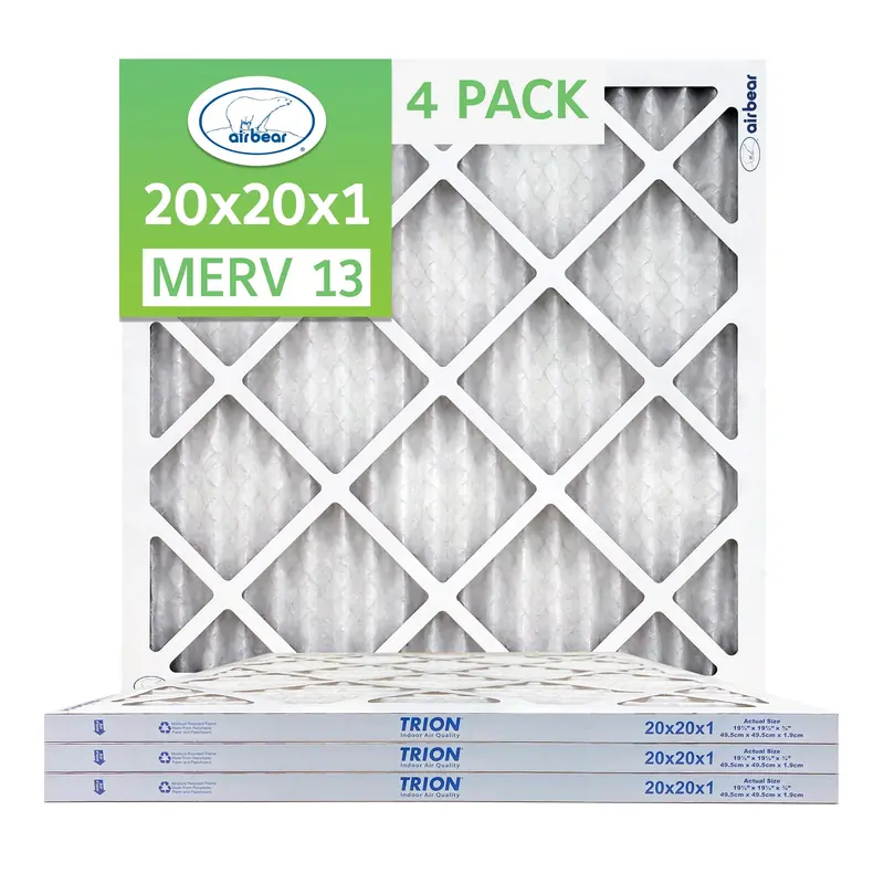 Trion Air Bear 20X20X1" High-Efficiency Pleated Hvac Filter – 4-Pack (Pre-Owned) 1