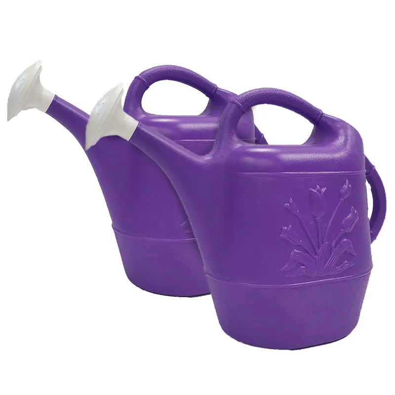 Union Products 2-Gallon Purple Watering Can – 2-Pack, Durable Plastic Design 1