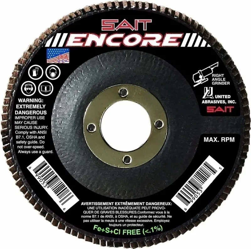 United Abrasives Sait 71231 Type 27 Encore Flap Disc – 5" X 7/8", Z-Grade 120X, 10-Pack 1