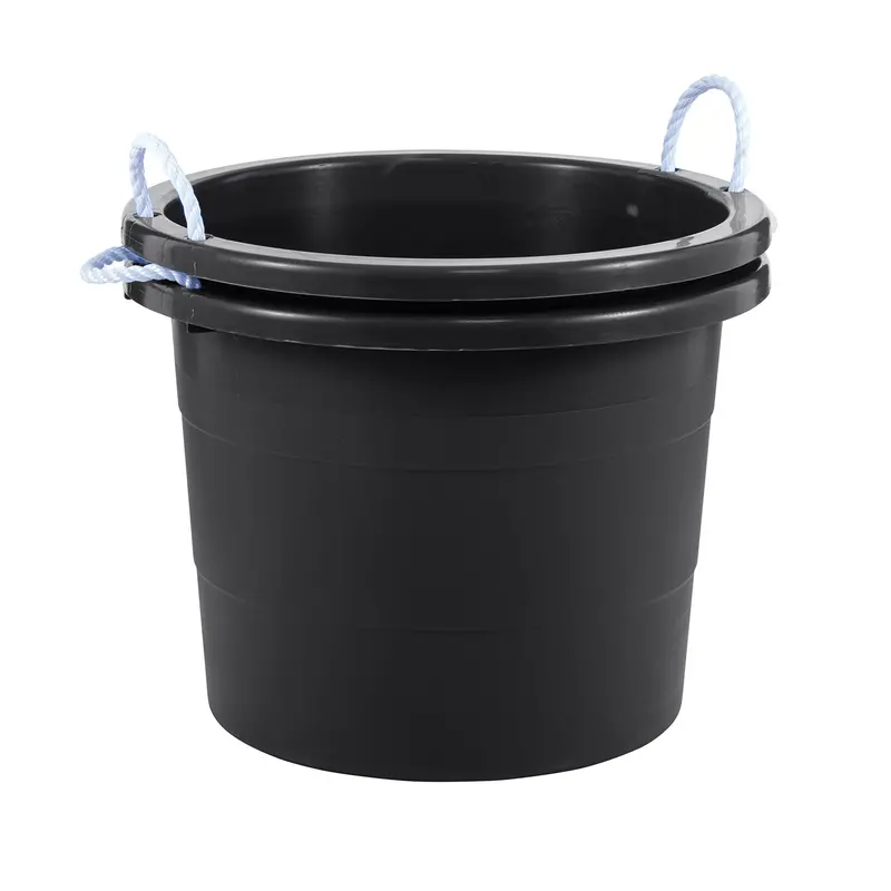 United Solutions 19-Gallon Rope-Handle Storage Tub – 2-Pack, Black 1