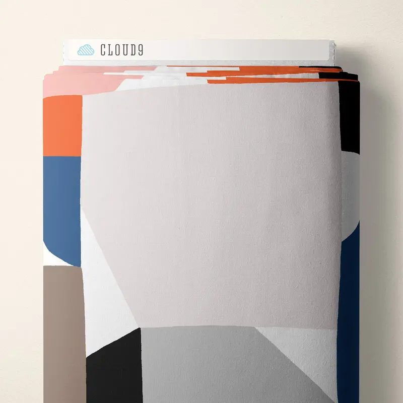 Urban Blocks Modal Rayon Fabric – Geometric "Coexisting" Design By Ophelia Pang For Cloud 9 Fabrics 1