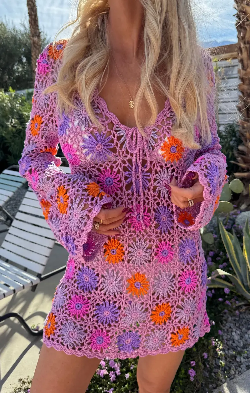 Vacay Mini Cover-Up – Fruit Punch Crochet Overlay 1
