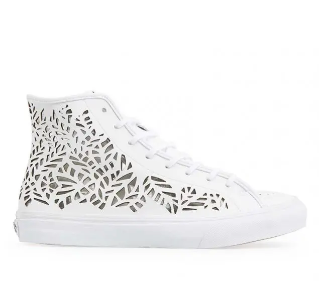 Vans Sk8-Hi Decon Cutout Skate Shoes In Leaves And White 1