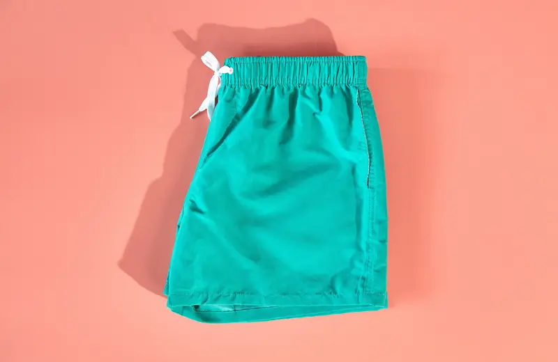 Vibrant Teal Swim Trunks For Men 1
