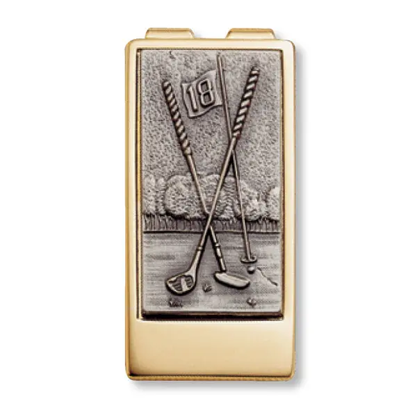 Vintage Crossed Clubs Poker-Inspired Money Clip 1