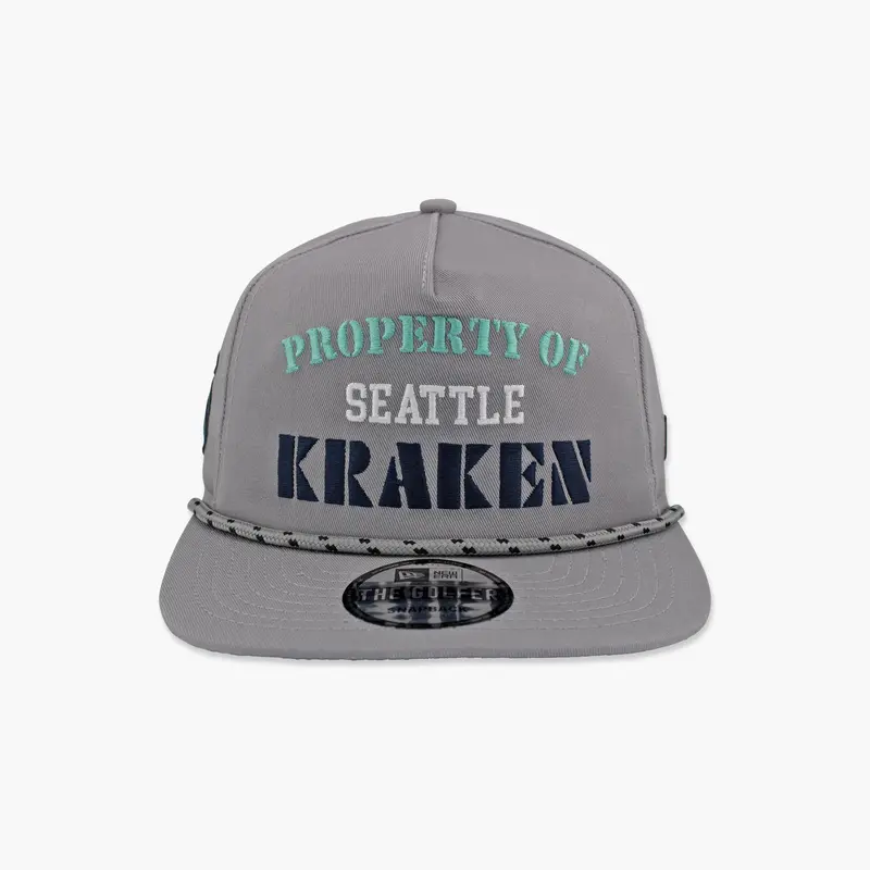 Vintage Grey Seattle Kraken Golfer Snapback Cap 1