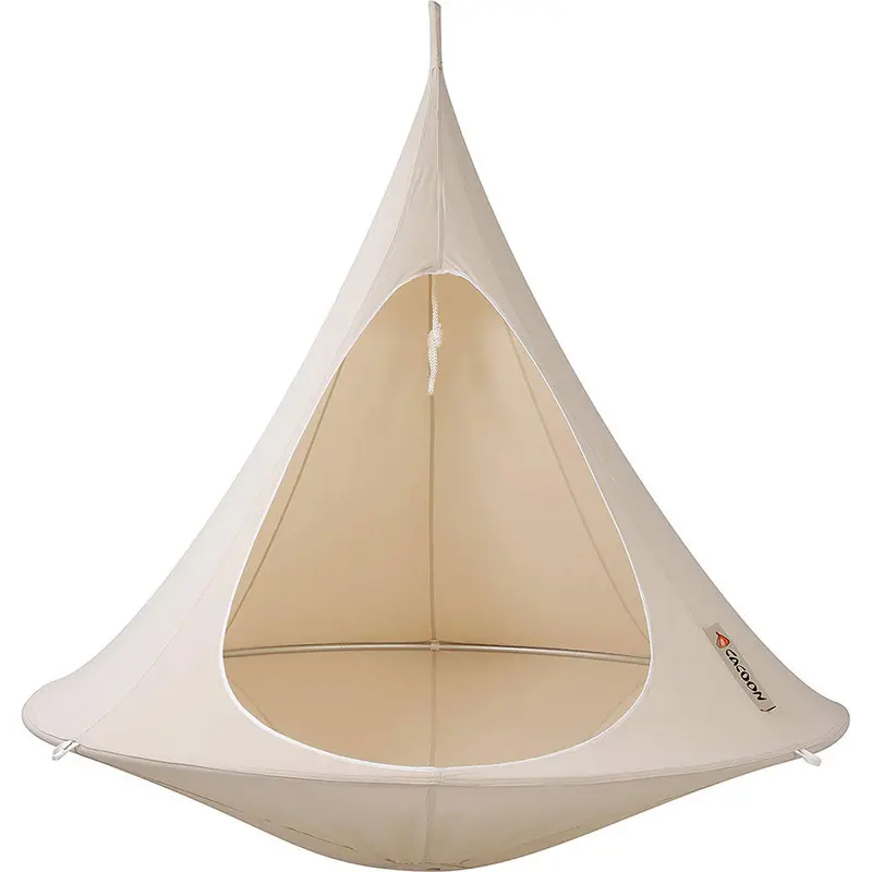Vivere All-Weather Double Hammock In Natural White – Polyester-Cotton Blend Cacoon Style 1