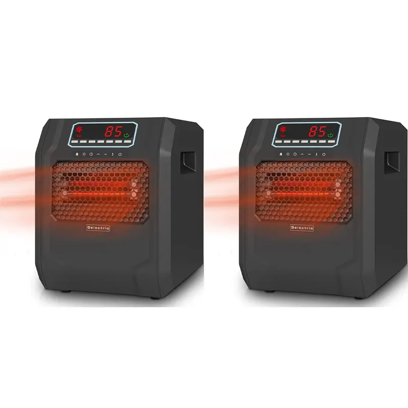 Voltorb Compact Corded Electric Space Heater – 3 Heat Levels, Black (2-Pack) 1