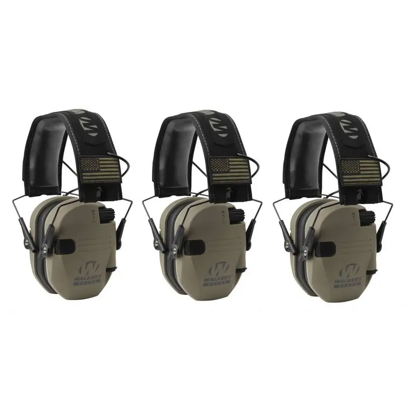 Walker’S Razor Slim Electronic Shooting Earmuffs – Tan Patriot Hearing Protection (3-Pack) 1
