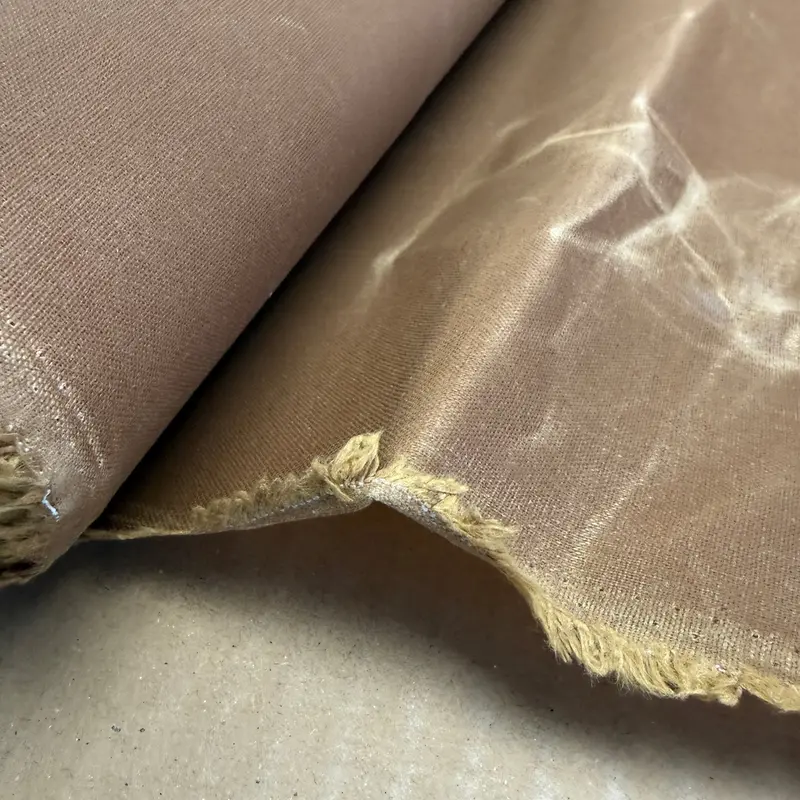 Warm Tan Beeswax-Embedded Cotton Canvas (6 Oz) – Natural-Looking Lightweight Fabric 1