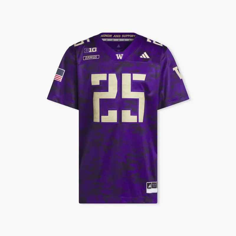 Washington Huskies Adidas 2025 Honor & Support Football Jersey 1