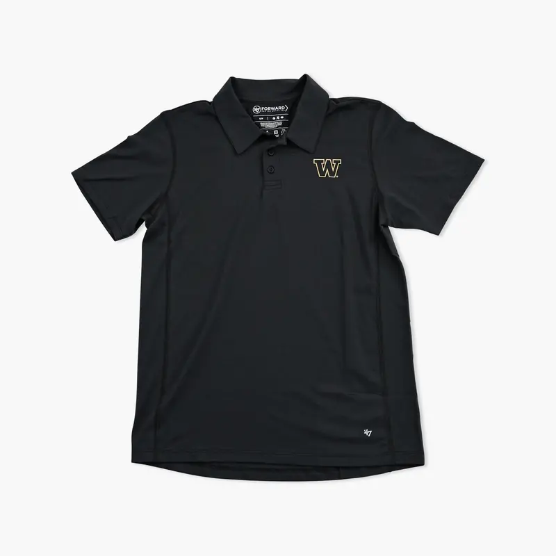 Washington Huskies Black Performance Fit Polo Shirt 1