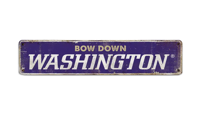 Washington Huskies Bow Down Hardboard Wall Art 1