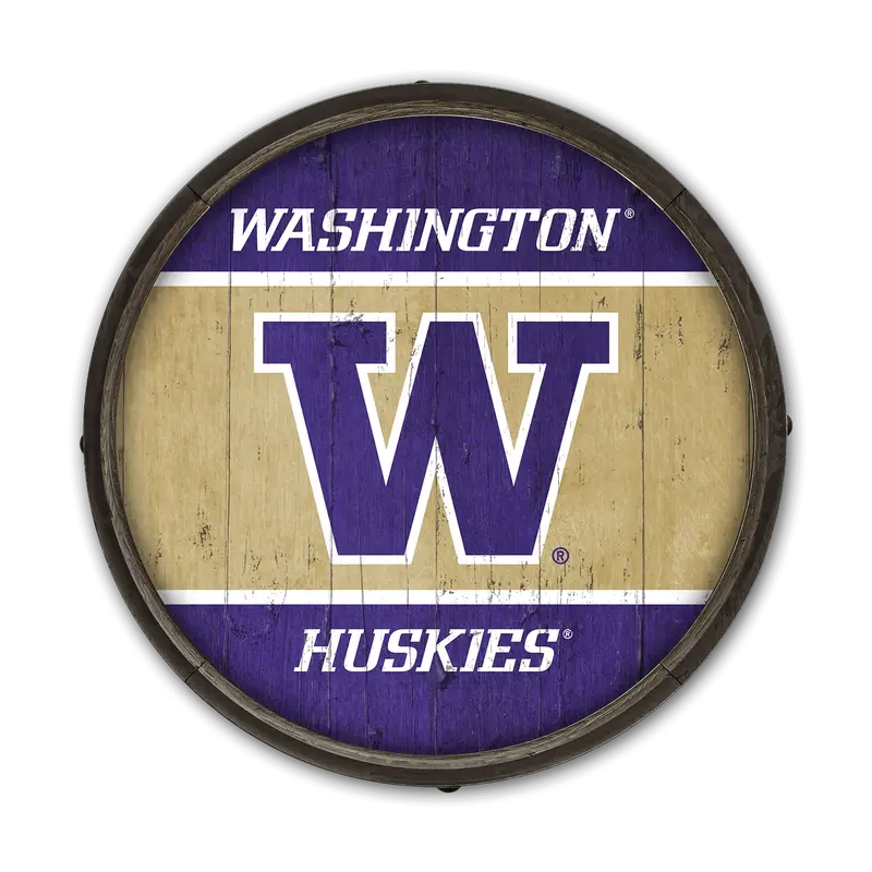 Washington Huskies Color-Blocked Barrel-End Wall Decor 1