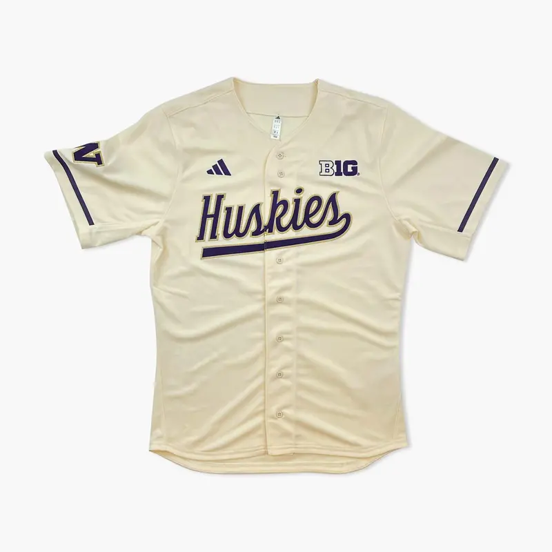 Washington Huskies Cream Vintage-Style Baseball Jersey 1