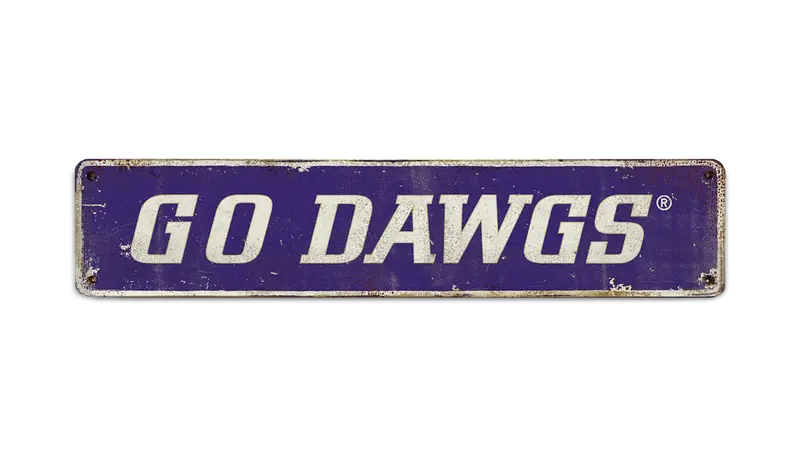 Washington Huskies Go Dawgs Hardboard Wall Plaque 1