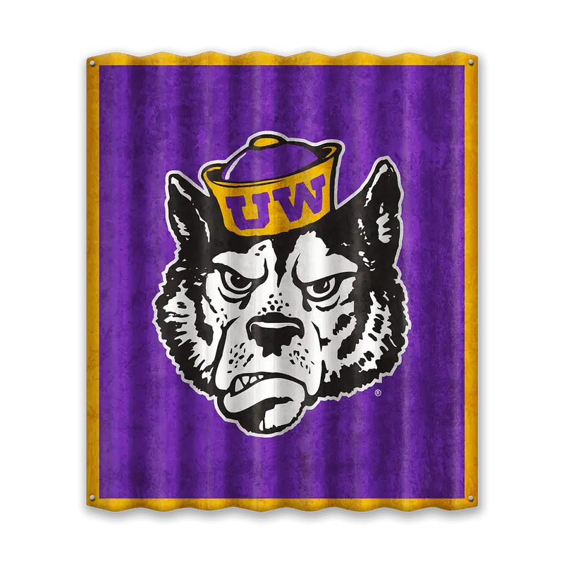 Washington Huskies Sailor Dawg Corrugated Metal Wall Sign 1