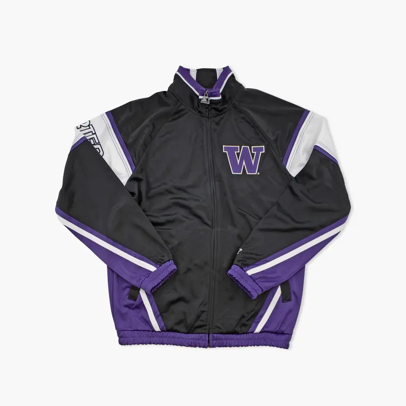 Washington Huskies Starter Black Track Jacket 1
