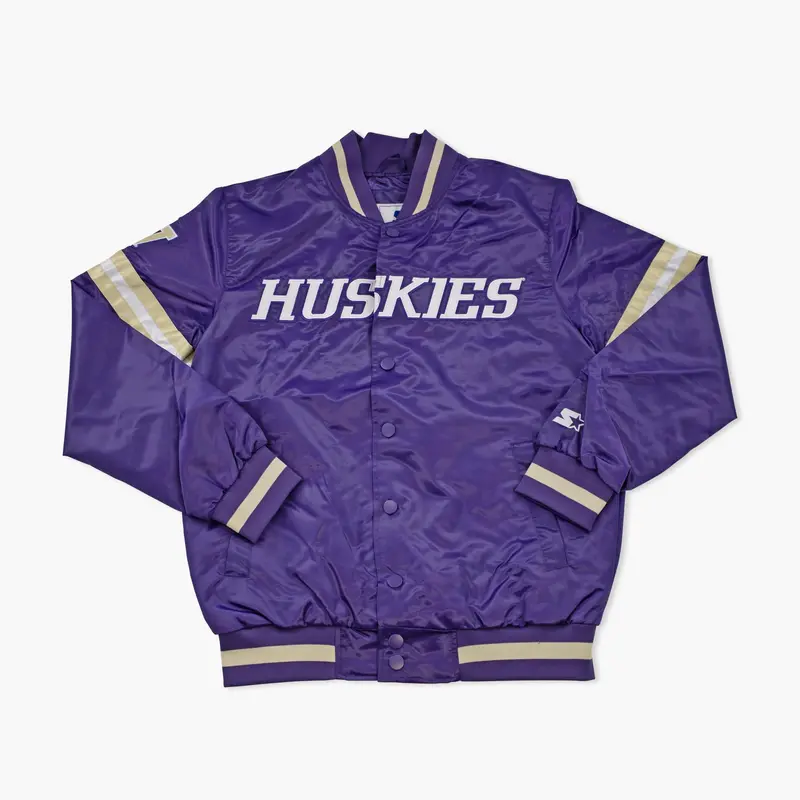 Washington Huskies Starter Purple Satin Athletic Jacket 1