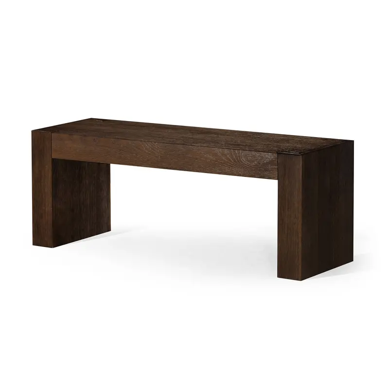Weathered Brown Contemporary Wooden Bench – Maven Lane Zeno (Salvage/Parts Only) 1