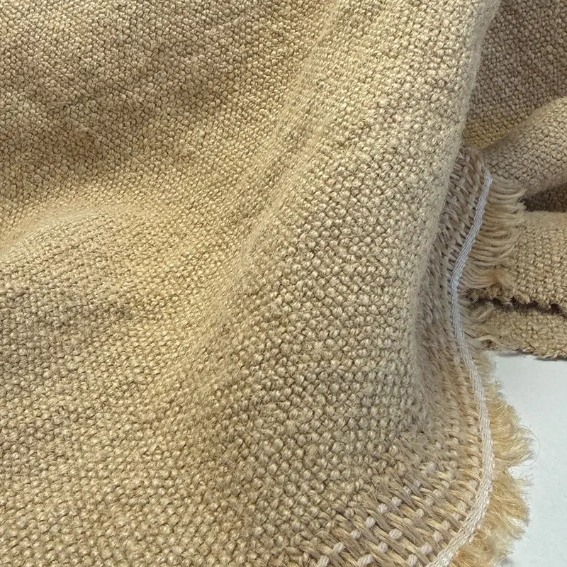 Wheat-Tone Washed Jute Fabric – Natural 100% Heavyweight Fiber 1
