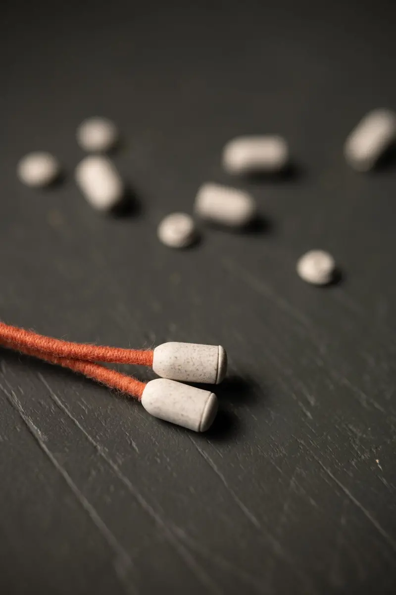 White Fizz Eco Cord Stop – Sustainable Cord Management Accessory 1