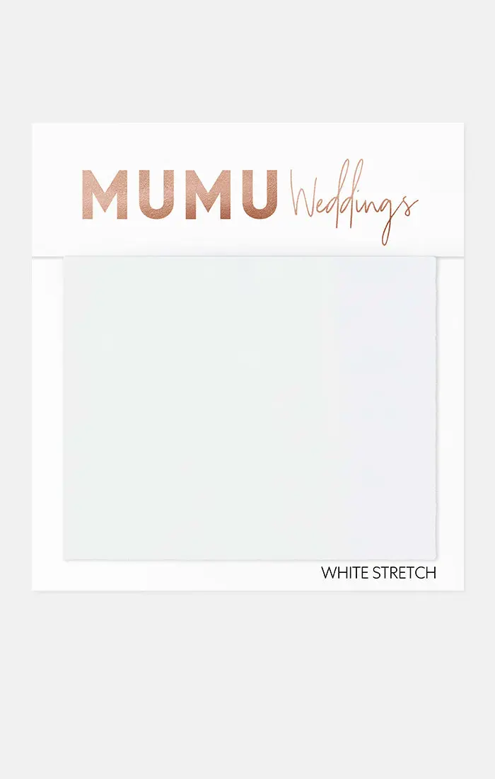 White Stretch Bridesmaid Fabric Sample 1