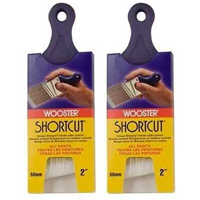 Wooster Q3211-2 2" Shortcut Angle Sash Paintbrush – White Handle, 2-Pack 1