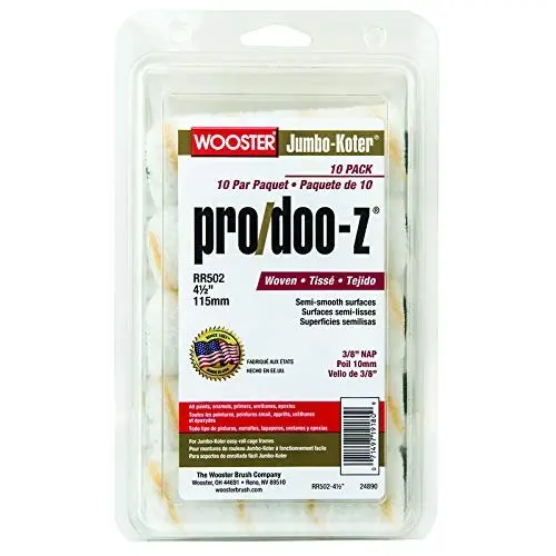 Wooster Rr502 Jumbo-Koter Pro/Doo-Z Roller Cover – 4.5-Inch Width, 3/8-Inch Nap (30-Pack) 1