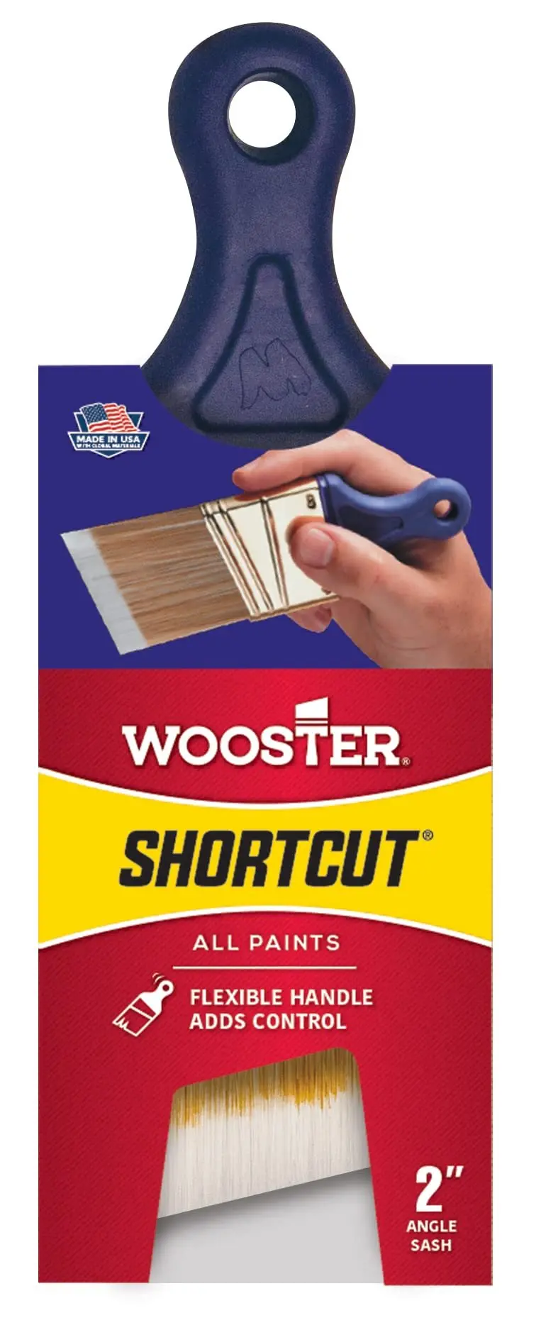 Wooster Shortcut Angle Sash Paintbrush – 2-Inch White Synthetic Bristle 1