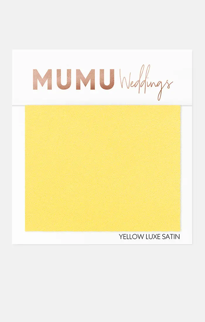 Yellow Luxe Satin Fabric Swatch For Bridesmaid Coordination 1
