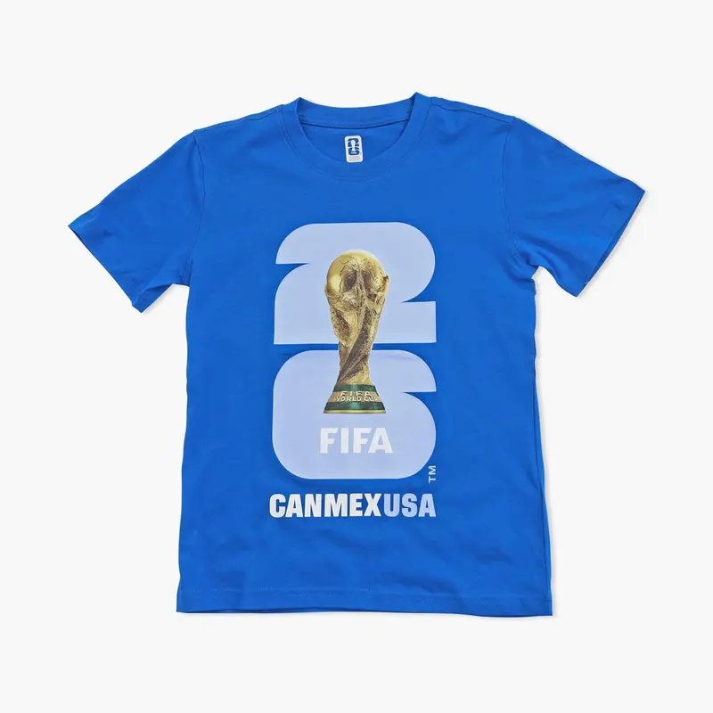 Youth 2026 Fifa World Cup Blue Trophy Graphic T-Shirt 1