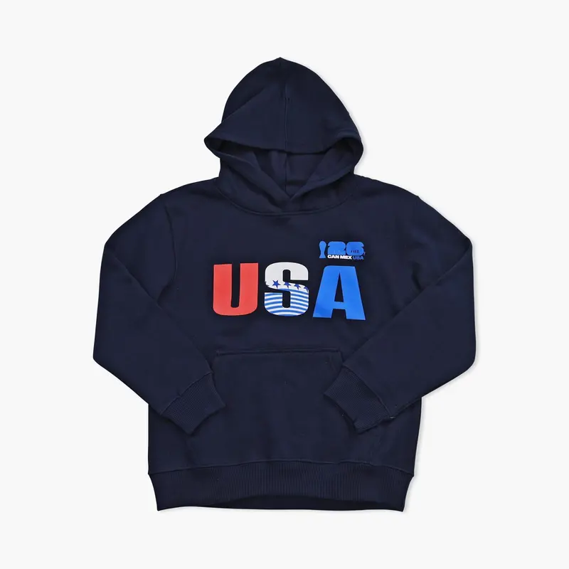 Youth Navy Hoodie Celebrating The 2026 Fifa World Cup Usa Host Edition 1