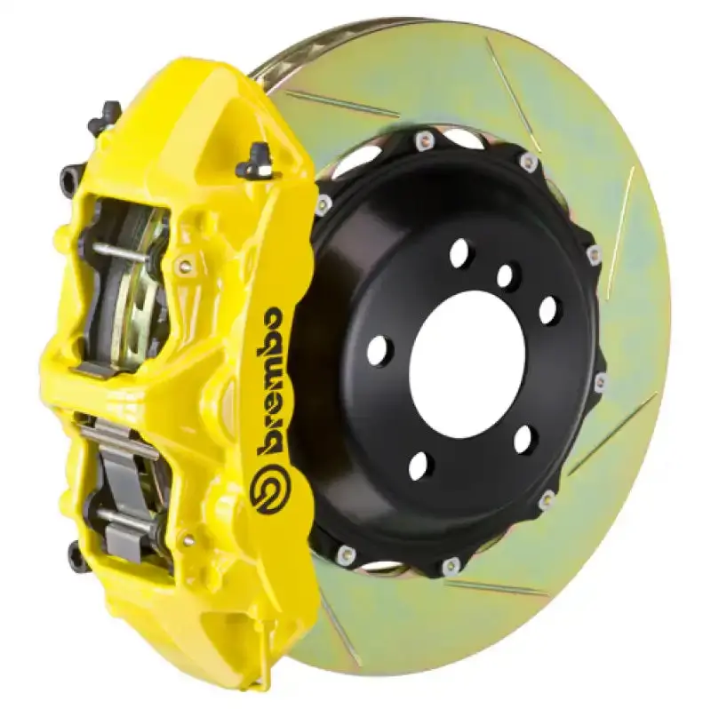Brembo Front Big Brake Kit For 1999–2001 Nissan Skyline Gt-R — 6-Piston Calipers, 355X32Mm Slotted Two-Piece Rotors (Yellow Finish) 1