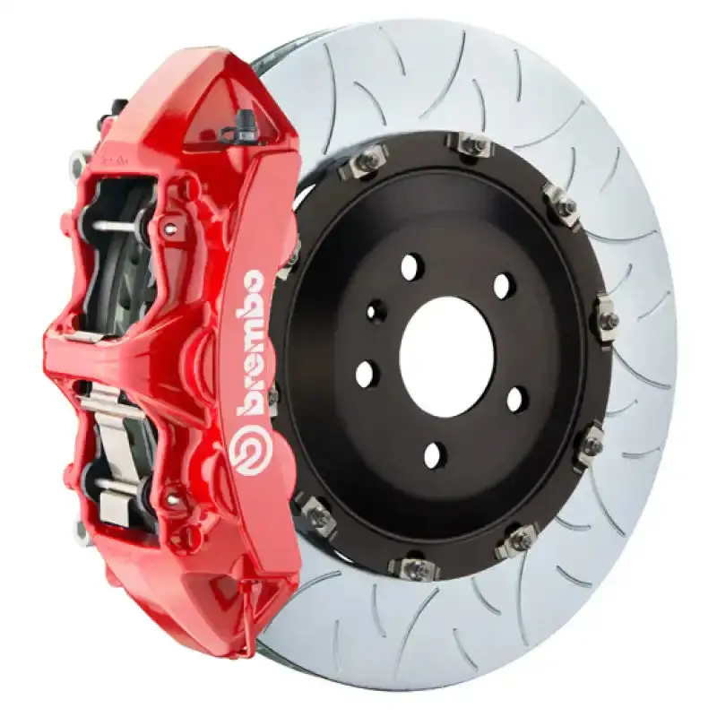Brembo Front Gt Big Brake Kit For 2019+ Audi A6 C8 & A7 C8 — 6-Piston Cast Calipers, 405X34Mm Slotted Two-Piece Rotors (Red Finish) 1