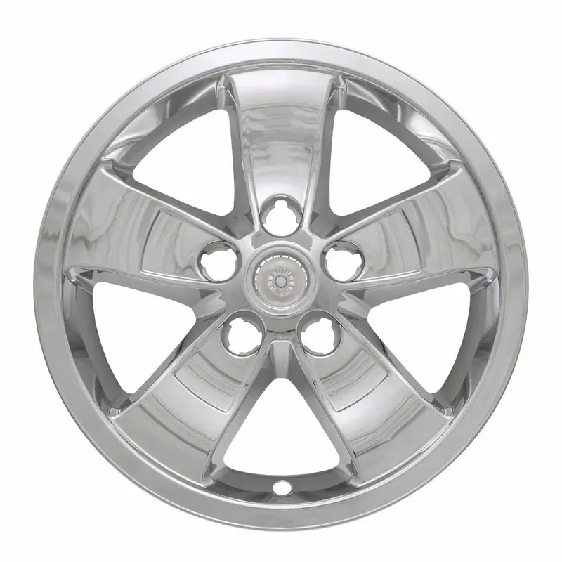 Coast To Coast 16-Inch Chrome-Plated Plastic Wheel Set – 5-Spoke Design, Pack Of 4, Not For Use With Steel Wheels 1