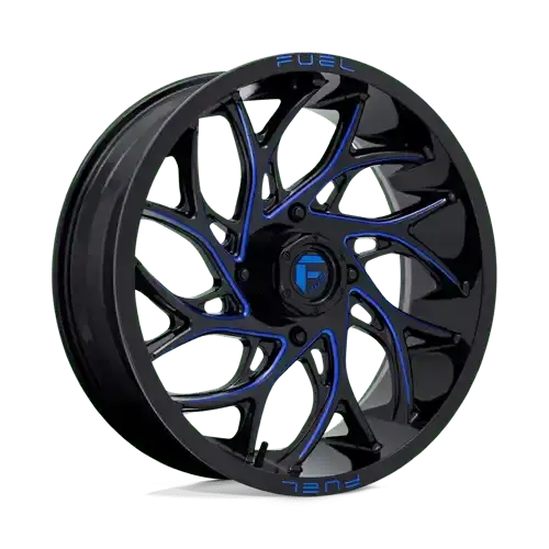 Fuel Off-Road D7782270A540 22X7 Inch Gloss Black/Machined Blue Alloy Wheel – 4X156Mm Bolt Pattern, 0Mm Offset 1