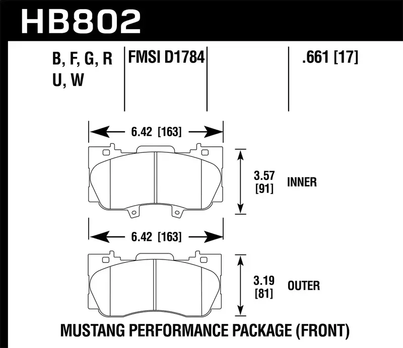 Hawk Hps 5.0 High-Performance Brake Pads – 0.661" Thickness For Disc Brakes 1
