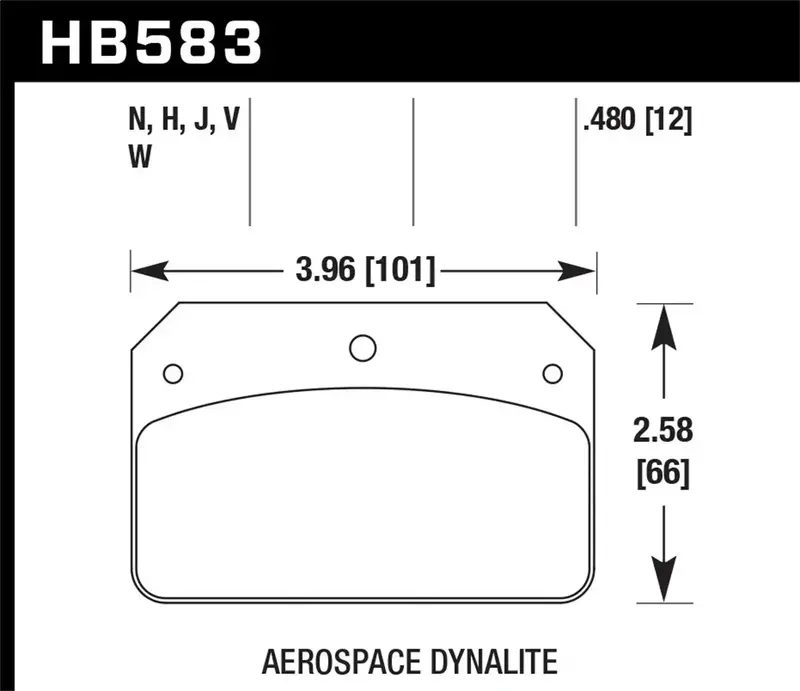 Hawk Ht-10 Brake Pads — High-Temperature Racing Compound (Hb583S.480) For Aerospace Dynalite Calipers 1