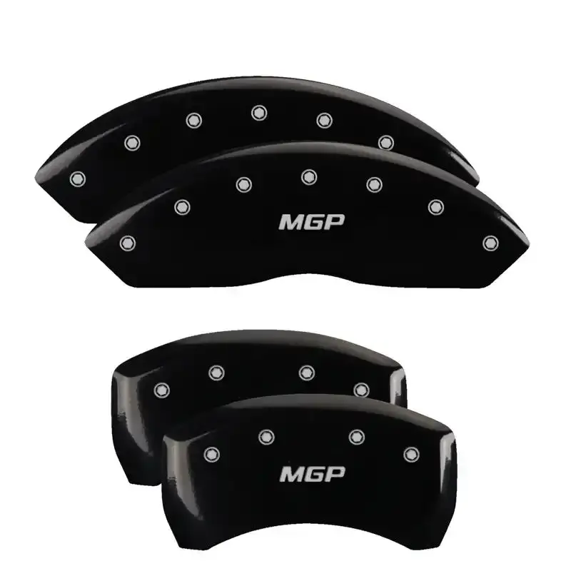 Mgp Engraved Caliper Covers – Front & Rear Set, Black Finish With Silver Accent Detailing 1
